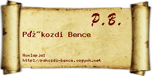 Pákozdi Bence névjegykártya