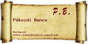 Pákozdi Bence névjegykártya