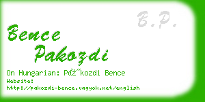 bence pakozdi business card